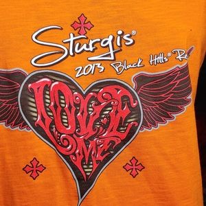 Sturgis 2013 Black Hills Rally Tee With Angel Wing Cutouts on back 2X